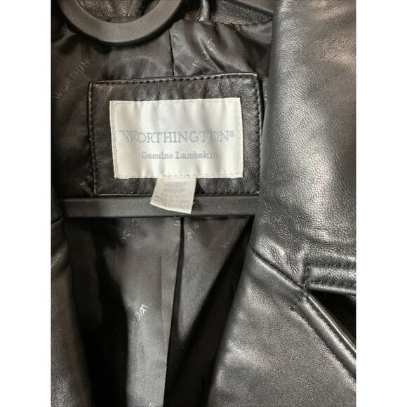 Worthington Women Size Medium Black Lambs Leather - Picture 2 of 9